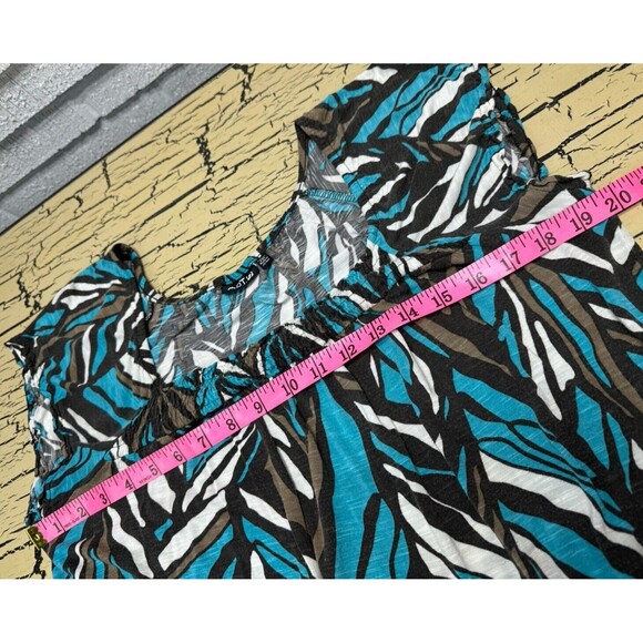 Apt 9 Women's Plus Blue Swirl Stripe Pattern Ruffle Tank Top Shirt Size PM - Picture 7 of 12